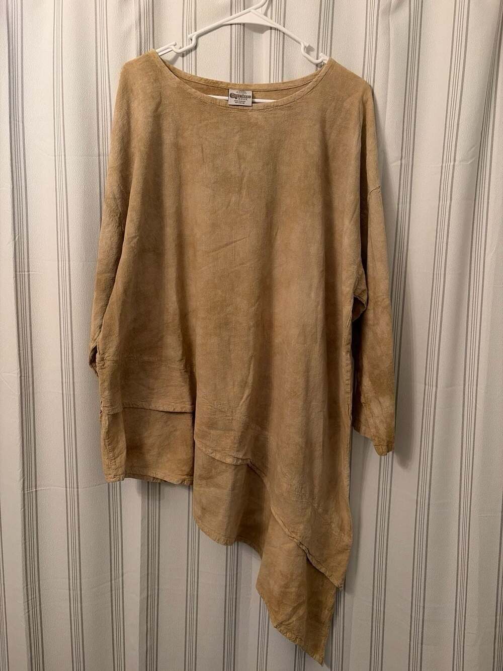 Cottonseed Wear Asymmetrical Layered Hem Cotton Tunic Top
